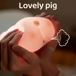 Berührungssensor Silikon LED Lampe Süßes kleines Schweinchen