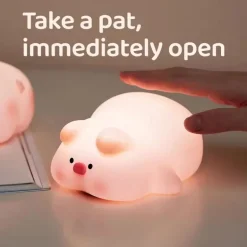 Berührungssensor Silikon LED Lampe Süßes kleines Schweinchen