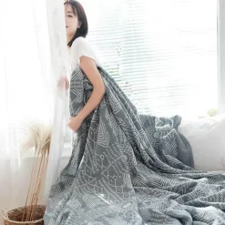 Überwurfdecke aus Baumwollgaze – weiche Sommertagesdecke für Schlafsäle und Sofas