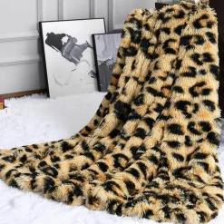 Überwurfdecke mit Leopardenmuster – Weiche Laura-Decke