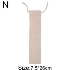 Bestecketui aus Baumwollleinen – Reise-Esstasche mit Kordelzug