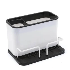 Besteck-Organizer, Utensilien-Abtropfgestell, Schwammhalter mit Doppelgitter