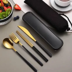 Besteckset aus 304 Edelstahl – stilvolles Reiseetui inklusive