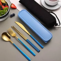 Besteckset aus 304 Edelstahl – stilvolles Reiseetui inklusive