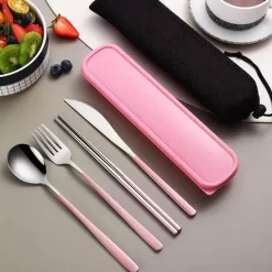 Besteckset aus 304 Edelstahl – stilvolles Reiseetui inklusive