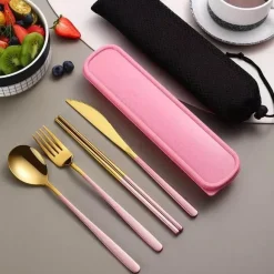 Besteckset aus 304 Edelstahl – stilvolles Reiseetui inklusive