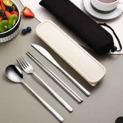 Besteckset aus 304 Edelstahl – stilvolles Reiseetui inklusive