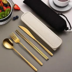 Besteckset aus 304 Edelstahl – stilvolles Reiseetui inklusive