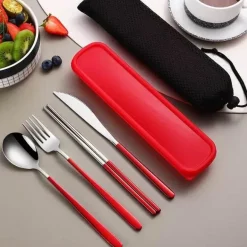 Besteckset aus 304 Edelstahl – stilvolles Reiseetui inklusive