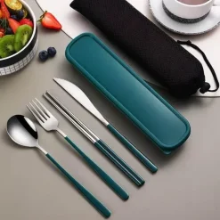 Besteckset aus 304 Edelstahl – stilvolles Reiseetui inklusive