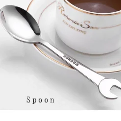 Besteckset in Schraubenschlüsselform mit Gabel und Löffel – einzigartiges, kreatives Besteck