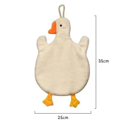 Bestickte Mikrofaser-Handtücher – bezauberndes Korallensamt-Gans-Design für stilvolle Badezimmer