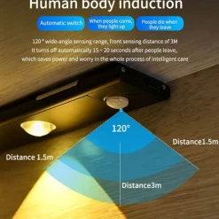 Bewegungssensor USB-Schrankleuchte - LED-kabelloses Nachtlicht