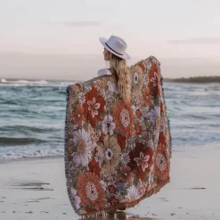 Böhmische Blumendecke - Gemütlicher Freizeitüberwurf