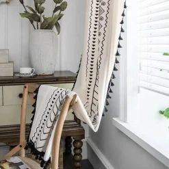 Böhmischer Vorhang - Baumwollleinen Ethno Geometrischer Druck