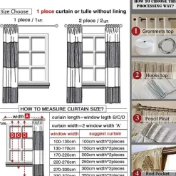 Böhmischer Vorhang - Baumwollleinen Ethno Geometrischer Druck