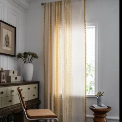 Böhmischer Vorhang - Baumwollleinen Ethno Geometrischer Druck