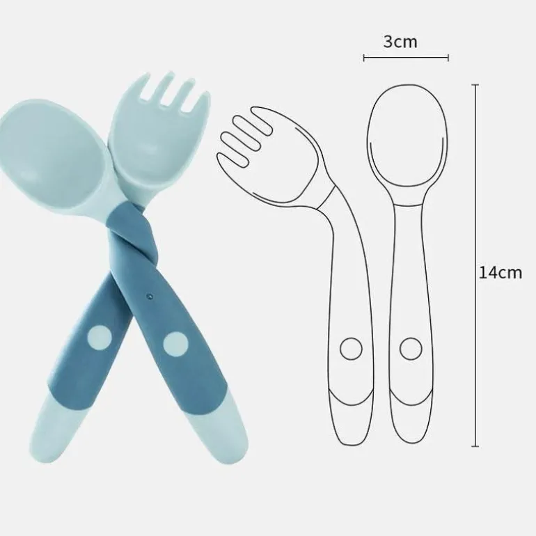 Biegbares Löffel-Gabel-Set für Babys – weiches, flexibles Besteck für Kleinkinder