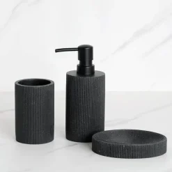 Black Bathroom Accessory Set - Modern Stylish Décor