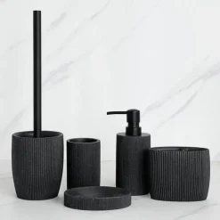 Black Bathroom Accessory Set - Modern Stylish Décor