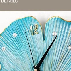 Blatt-Wanduhr – Elegantes, stilles Dekor