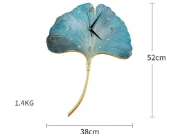 Blatt-Wanduhr – Elegantes, stilles Dekor