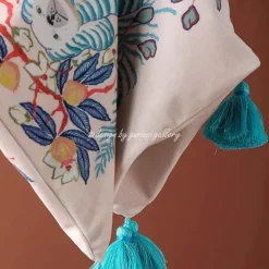 Blauer Löwe Hund Lendenkissenbezug - Zitronenbäume GG Stil