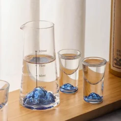 Blauer Sake-Glaskrug - Weinflaschenspender Bierkühler