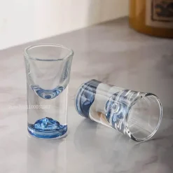 Blauer Sake-Glaskrug - Weinflaschenspender Bierkühler