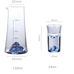 Blauer Sake-Glaskrug - Weinflaschenspender Bierkühler