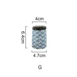 Blaues Gewürzdosen-Set aus Keramik – Elegante Gewürzbehälter für die Küche zum organisierten Kochen