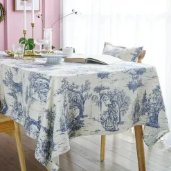 Blaues Retro Tischdeckenkissen - Pastorale Küchendekoration Tischdekoration