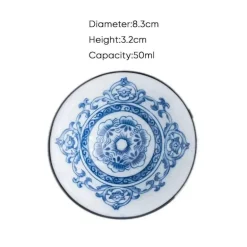 Blau-weiße Teetasse aus Porzellan – japanische Espressotasse