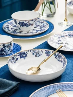 Blue Lotus Geschirr-Teeservice – Elegantes Keramikgeschirr