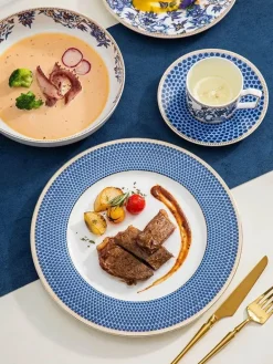 Blue Lotus Geschirr-Teeservice – Elegantes Keramikgeschirr