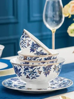 Blue Lotus Geschirr-Teeservice – Elegantes Keramikgeschirr