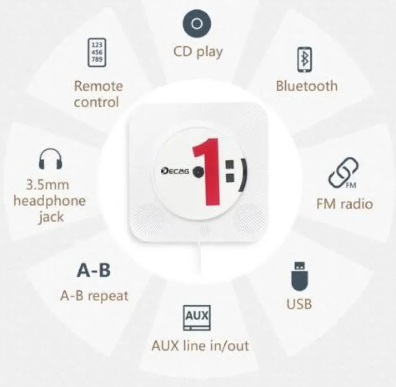 Bluetooth-CD-Player-Lautsprecher – Kabelloses Soundsystem