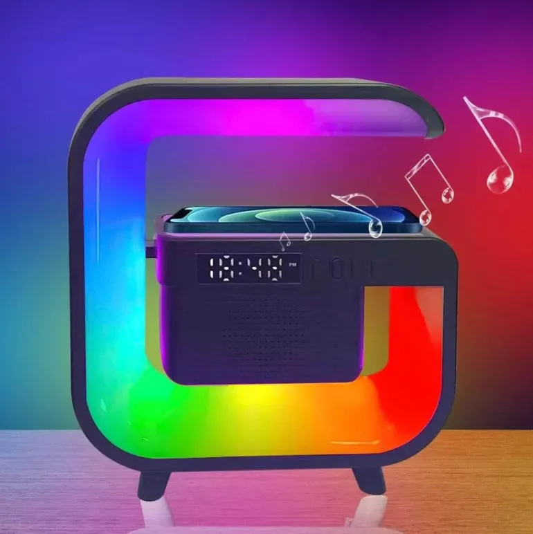 Bluetooth-Lautsprecherlampe - Kabelloses RGB-Nachtlicht mit Ladegerät