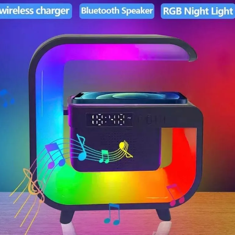 Bluetooth-Lautsprecherlampe - Kabelloses RGB-Nachtlicht mit Ladegerät