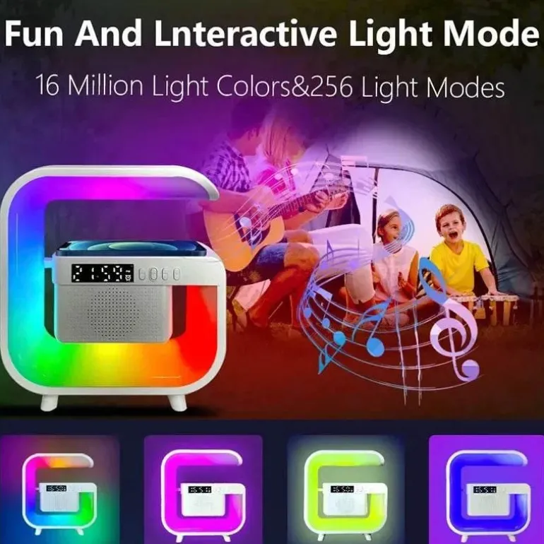 Bluetooth-Lautsprecherlampe - Kabelloses RGB-Nachtlicht mit Ladegerät