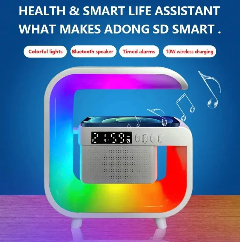 Bluetooth-Lautsprecherlampe - Kabelloses RGB-Nachtlicht mit Ladegerät