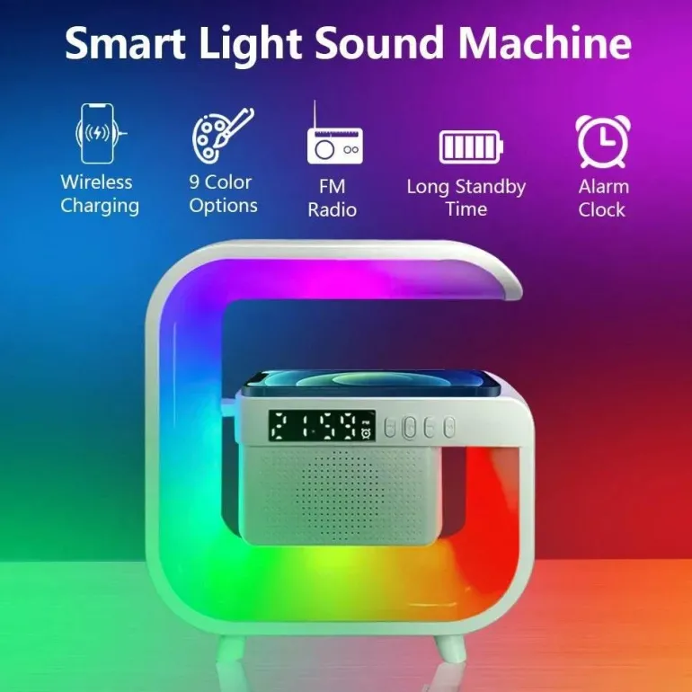 Bluetooth-Lautsprecherlampe - Kabelloses RGB-Nachtlicht mit Ladegerät