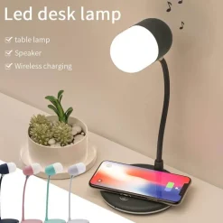 Bluetooth-Lautsprecherlampe - Tischleuchte mit kabelloser Aufladung