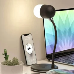 Bluetooth-Lautsprecherlampe - Tischleuchte mit kabelloser Aufladung