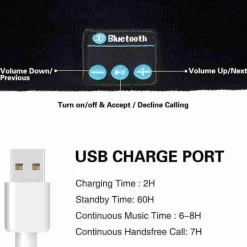 Bluetooth-Lautsprecher-Mütze – Unisex-Wintermütze mit Stirnlampe