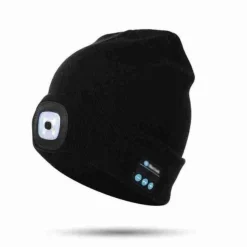 Bluetooth-Lautsprecher-Mütze – Unisex-Wintermütze mit Stirnlampe
