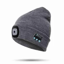 Bluetooth-Lautsprecher-Mütze – Unisex-Wintermütze mit Stirnlampe
