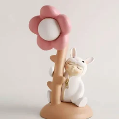 Blumenhasen-Tischlampe – Dekorative Harzleuchte