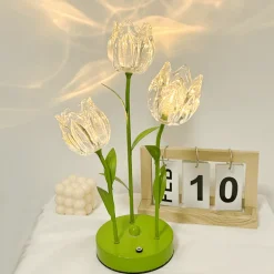 Blumen-LED-Nachtlampe – dekoratives Nachttischlicht