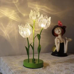 Blumen-LED-Nachtlampe – dekoratives Nachttischlicht